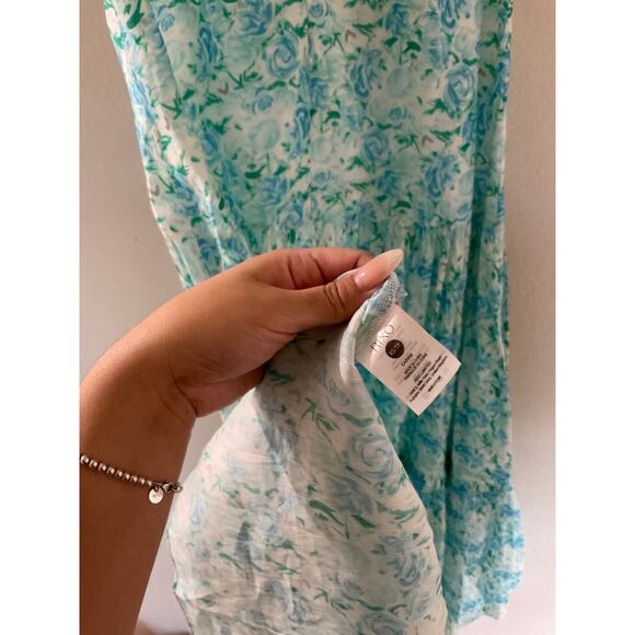 RIXO London Carrie linen and silk maxi Floral blue white dress sz XS - Picture 5 of 9